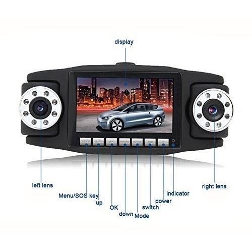 BOOMYOURS 2.7" TFT 270°Rotating Dual Camera Lens HD Car DVR Vehicle Blackbox DVR with G-sensor & GPS Module & SD Slot (Size-A1, Black)