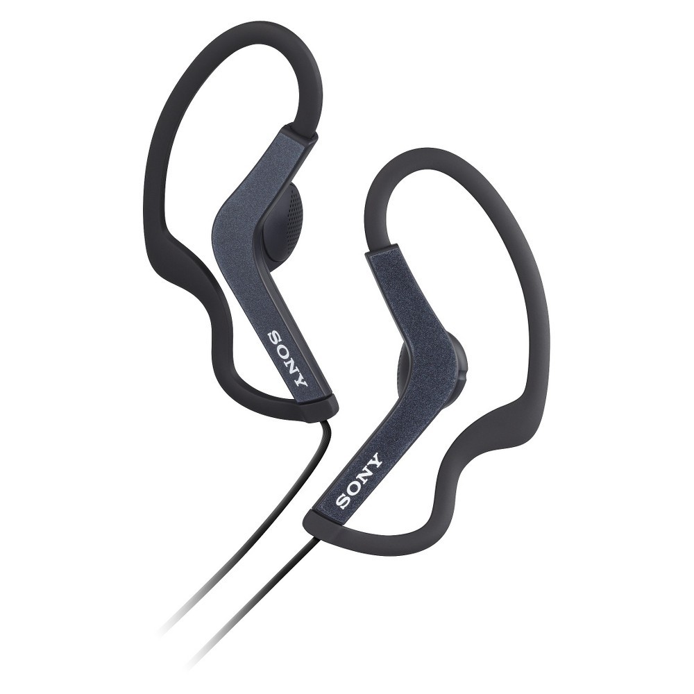 Sony MDR-AS210/B - Sport - earphones - ear-bud - over-the-ear mount - Black
